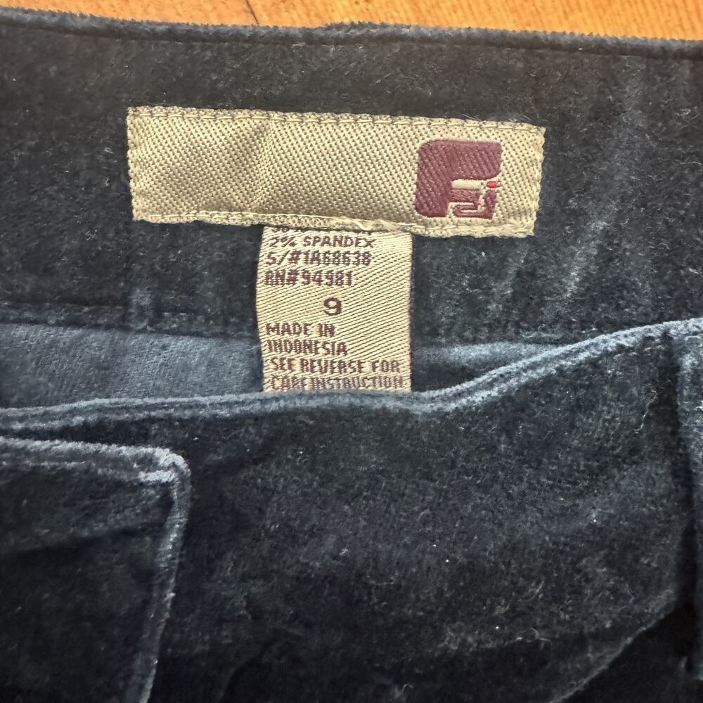 Vintage Black Velvet Front Seam Flared Low Rise Dress Pants Stretch Y2K 9 - Picture 5 of 5
